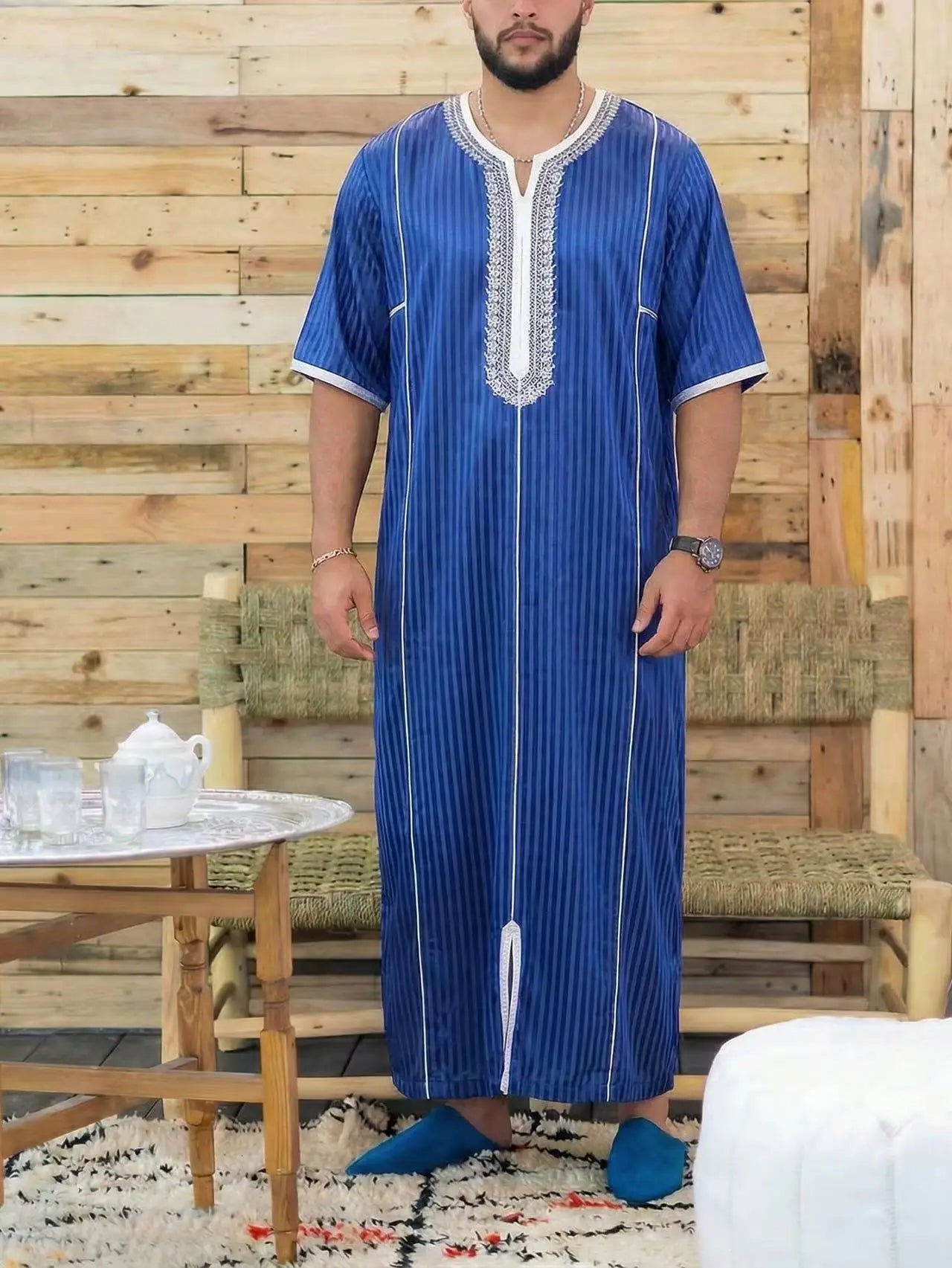 Nouvelle robe islamique musulmane pour hommes, thobe à manches longues, broderie classique, robe de style ethnique arabe, robe décontractée formelle pour hommes, robe de prière - FATAONNouvelle robe islamique musulmane pour hommes, thobe à manches longues, broderie classique, robe de style ethnique arabe, robe décontractée formelle pour hommes, robe de prièreMode HommeFATAON