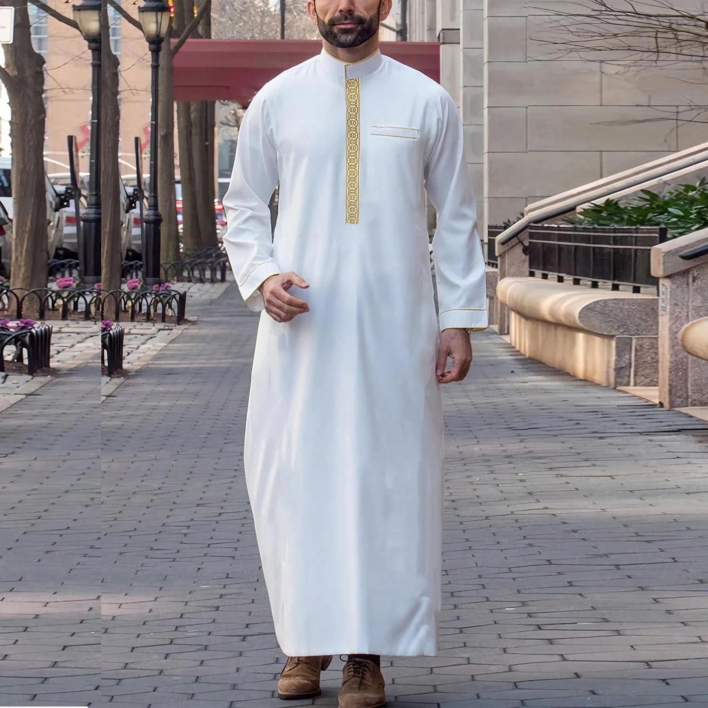 Nouvelle robe islamique musulmane pour hommes, thobe à manches longues, broderie classique, robe de style ethnique arabe, robe décontractée formelle pour hommes, robe de prière - FATAONNouvelle robe islamique musulmane pour hommes, thobe à manches longues, broderie classique, robe de style ethnique arabe, robe décontractée formelle pour hommes, robe de prièreMode HommeFATAON