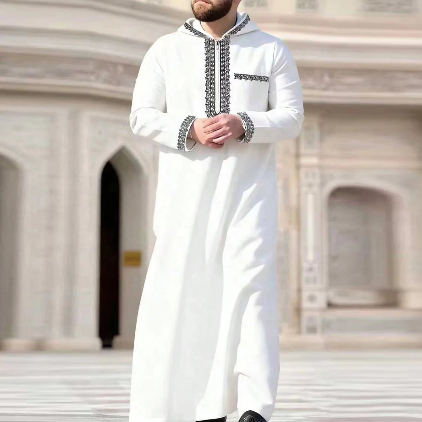 Nouvelle robe islamique musulmane pour hommes, thobe à manches longues, broderie classique, robe de style ethnique arabe, robe décontractée formelle pour hommes, robe de prière - FATAONNouvelle robe islamique musulmane pour hommes, thobe à manches longues, broderie classique, robe de style ethnique arabe, robe décontractée formelle pour hommes, robe de prièreMode HommeFATAON