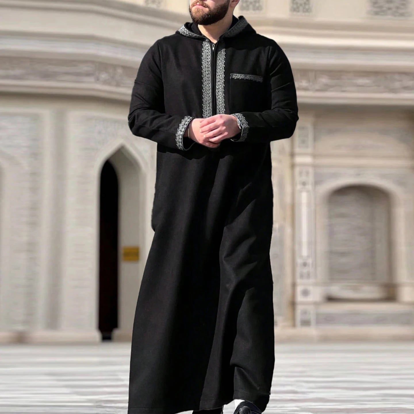 Nouvelle robe islamique musulmane pour hommes, thobe à manches longues, broderie classique, robe de style ethnique arabe, robe décontractée formelle pour hommes, robe de prière - FATAONNouvelle robe islamique musulmane pour hommes, thobe à manches longues, broderie classique, robe de style ethnique arabe, robe décontractée formelle pour hommes, robe de prièreMode HommeFATAON