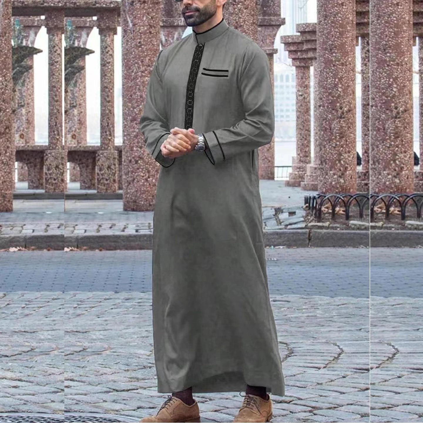 Nouvelle robe islamique musulmane pour hommes, thobe à manches longues, broderie classique, robe de style ethnique arabe, robe décontractée formelle pour hommes, robe de prière - FATAONNouvelle robe islamique musulmane pour hommes, thobe à manches longues, broderie classique, robe de style ethnique arabe, robe décontractée formelle pour hommes, robe de prièreMode HommeFATAON