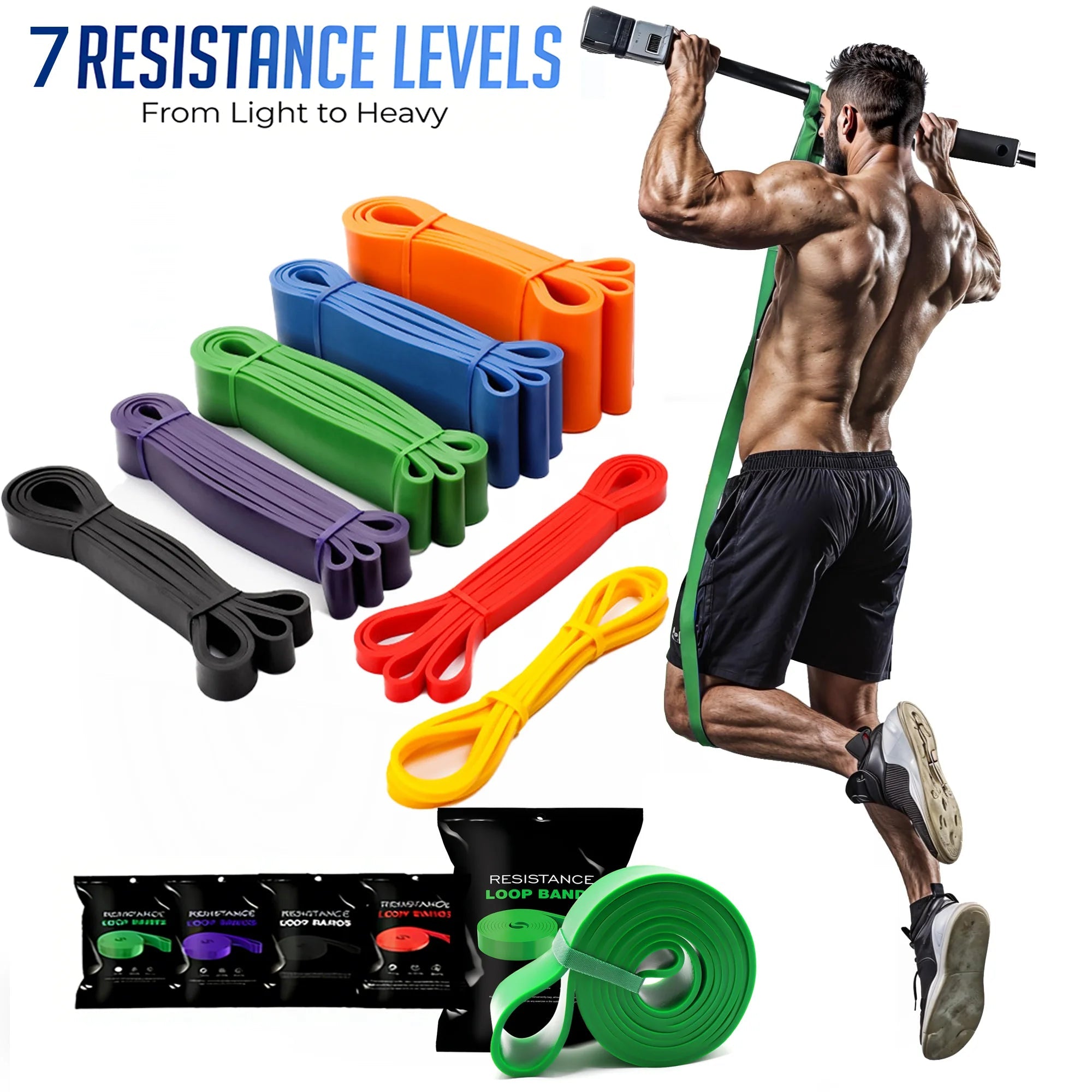 Nouvelles bandes de résistance, bandes d'assistance pour tractions, bandes d'exercice pour hommes ou femmes, fitness à domicile, étirements du corps, musculation - FATAONNouvelles bandes de résistance, bandes d'assistance pour tractions, bandes d'exercice pour hommes ou femmes, fitness à domicile, étirements du corps, musculationFitness & SportFATAON