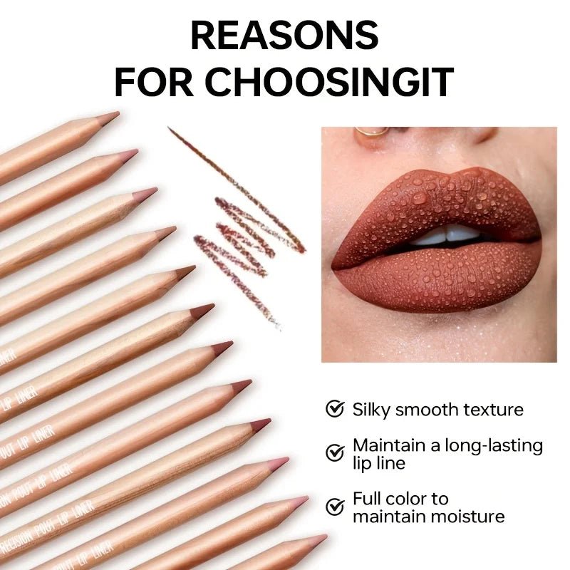 Nude Matte Lip Liner, Waterproof Long Lasting High Pigment Lip Pencil, Smooth Precise Lip Makeup Gift for Women - Fix & GoNude Matte Lip Liner, Waterproof Long Lasting High Pigment Lip Pencil, Smooth Precise Lip Makeup Gift for WomenFix & Go