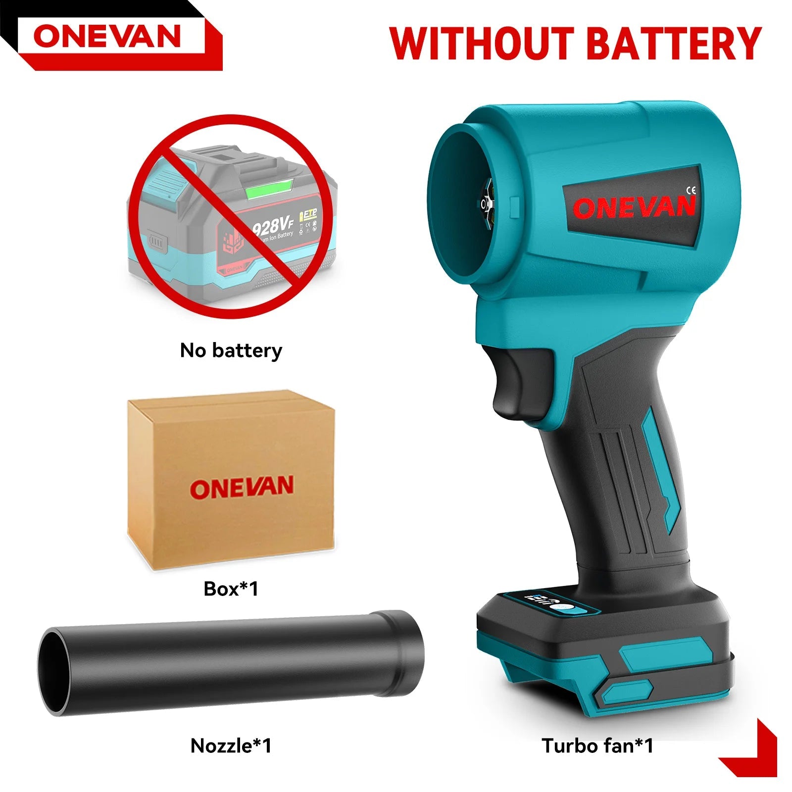 ONEVAN 400 M/s souffleurs Turbo électriques sans brosse 300000 tr/min souffleur de feuilles portatif outil de soufflage de poussière pour batterie Makita 18 V - FATAONONEVAN 400 M/s souffleurs Turbo électriques sans brosse 300000 tr/min souffleur de feuilles portatif outil de soufflage de poussière pour batterie Makita 18 VOutils & PerformanceFATAON
