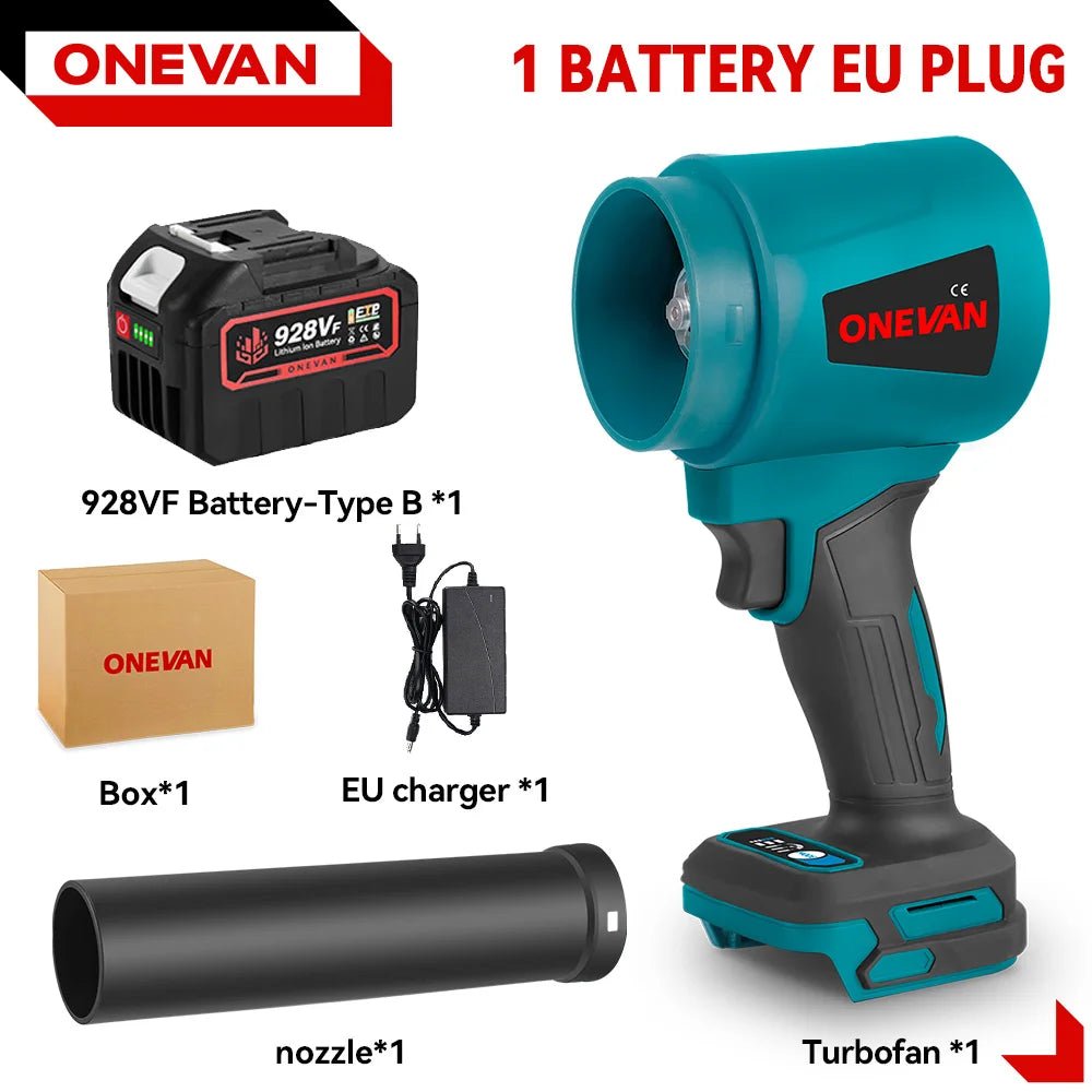 ONEVAN 400 M/s souffleurs Turbo électriques sans brosse 300000 tr/min souffleur de feuilles portatif outil de soufflage de poussière pour batterie Makita 18 V - FATAONONEVAN 400 M/s souffleurs Turbo électriques sans brosse 300000 tr/min souffleur de feuilles portatif outil de soufflage de poussière pour batterie Makita 18 VOutils & PerformanceFATAON