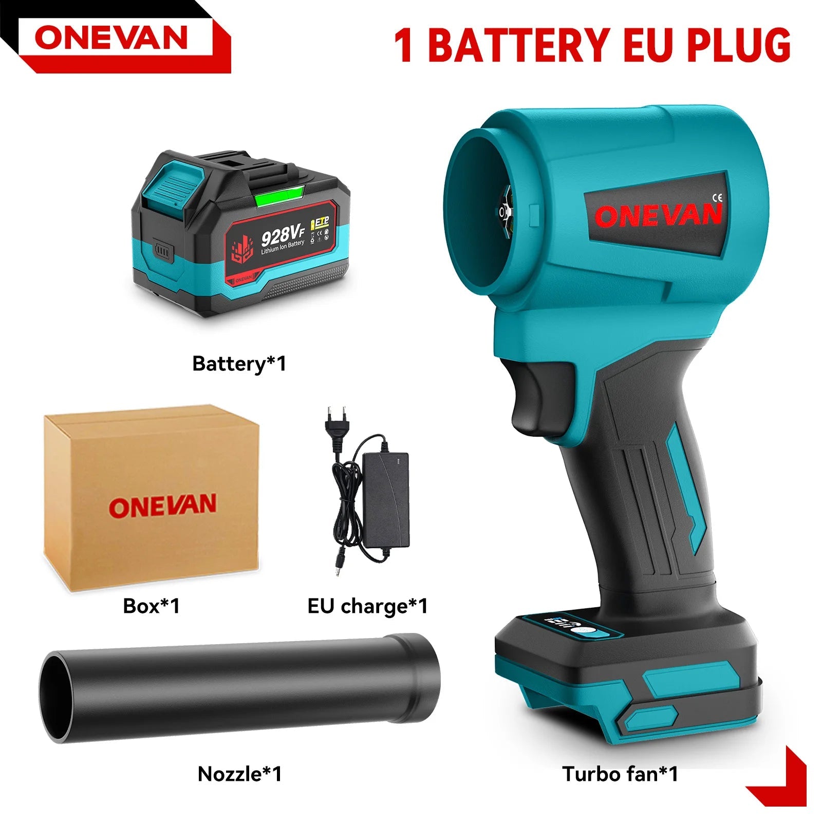 ONEVAN 400 M/s souffleurs Turbo électriques sans brosse 300000 tr/min souffleur de feuilles portatif outil de soufflage de poussière pour batterie Makita 18 V - FATAONONEVAN 400 M/s souffleurs Turbo électriques sans brosse 300000 tr/min souffleur de feuilles portatif outil de soufflage de poussière pour batterie Makita 18 VOutils & PerformanceFATAON