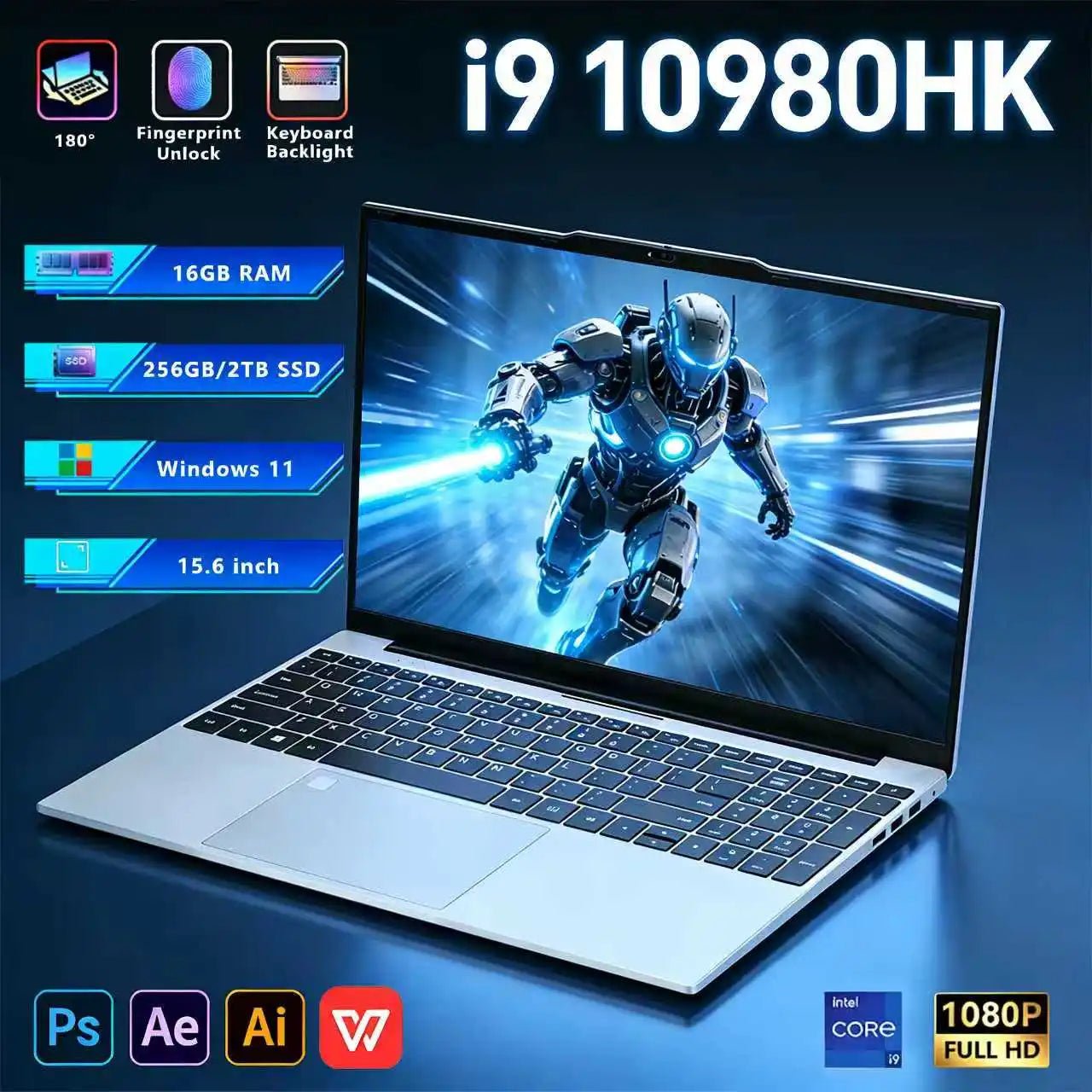 Ordinateur portable de jeu Intel i9-10980HK, 16 Go de RAM, 1 To SSD M.2, Windows 11 Pro, pour le bureau et les études, ordinateur portable portable - FATAONOrdinateur portable de jeu Intel i9-10980HK, 16 Go de RAM, 1 To SSD M.2, Windows 11 Pro, pour le bureau et les études, ordinateur portable portableProductivité & OrganisationFATAON