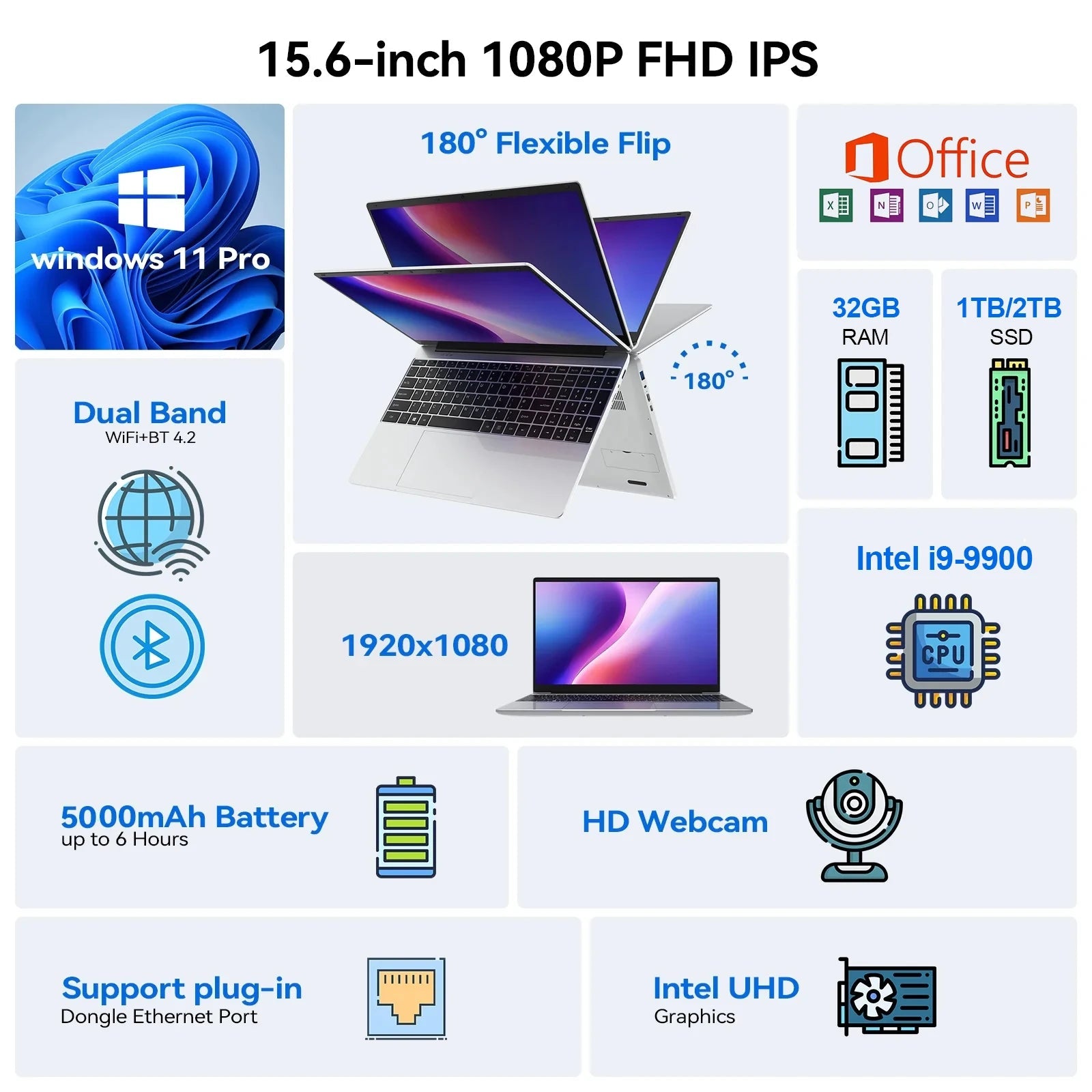 Ordinateur portable HOT LENO 15,6 pouces Windows 11 32 Go 2 To Intel Core i9 9900 1920*1080 HD PC Gamer ultra-fin pour le gaming et le bureau - FATAONOrdinateur portable HOT LENO 15,6 pouces Windows 11 32 Go 2 To Intel Core i9 9900 1920*1080 HD PC Gamer ultra-fin pour le gaming et le bureauProductivité & OrganisationFATAON