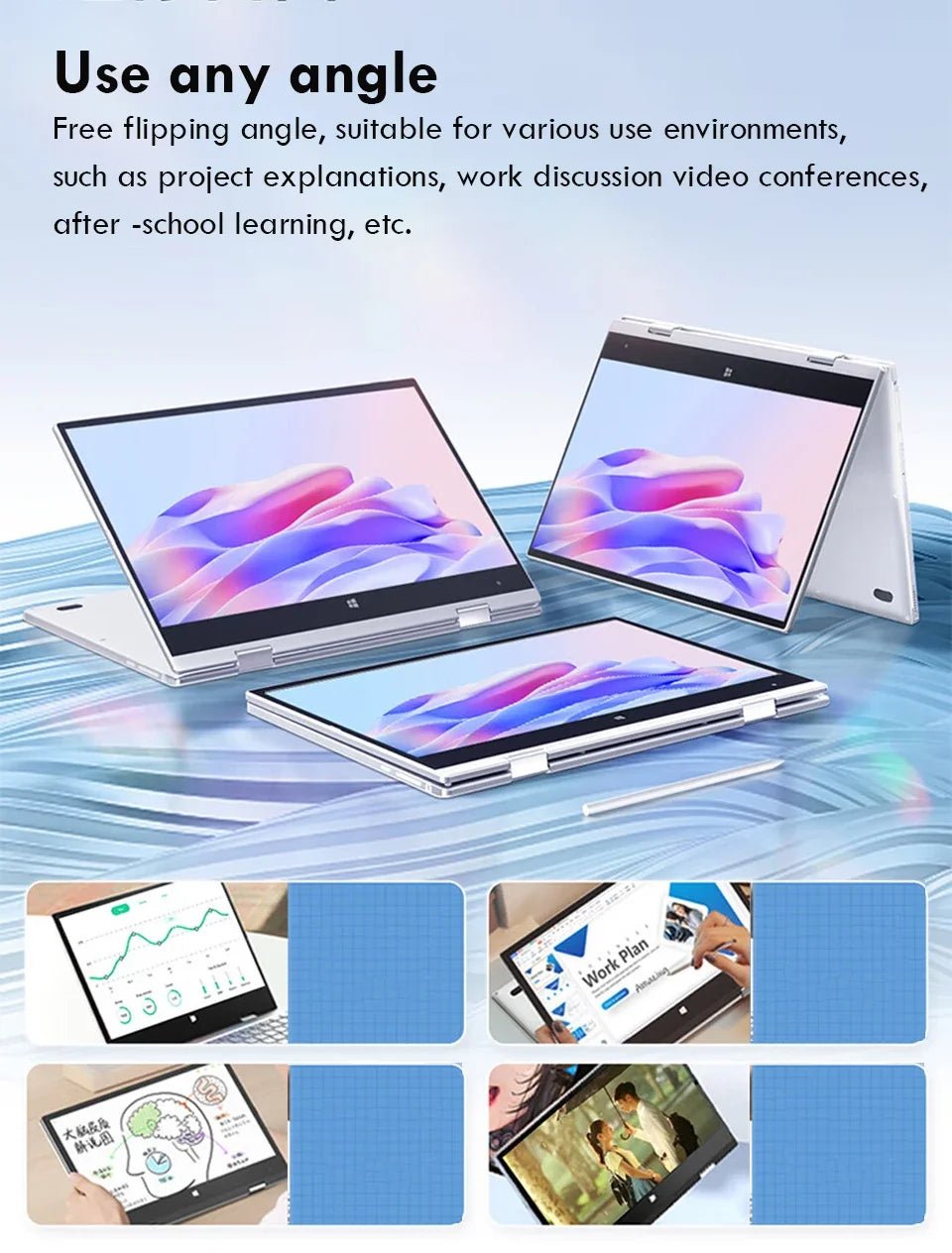 Ordinateur portable mini 2 en 1 portable, écran tactile 11,6 pouces, Intel N4020, 8 Go, 512 Go, Windows 11 Pro, Office, tablette PC, ordinateur portable pour l'apprentissage - FATAONOrdinateur portable mini 2 en 1 portable, écran tactile 11,6 pouces, Intel N4020, 8 Go, 512 Go, Windows 11 Pro, Office, tablette PC, ordinateur portable pour l'apprentissageProductivité & OrganisationFATAON
