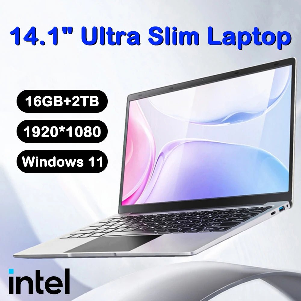 Ordinateur portable Ultra mince 14.1 "16 go de RAM 2 to SSD Intel N3700 ordinateur portable Windows 11 Pro 1920*1080 affichage bureau étude ordinateur PC - FATAONOrdinateur portable Ultra mince 14.1 "16 go de RAM 2 to SSD Intel N3700 ordinateur portable Windows 11 Pro 1920*1080 affichage bureau étude ordinateur PCProductivité & OrganisationFATAON