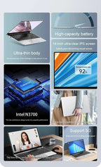 Ordinateur portable Ultra mince 14.1 "16 go de RAM 2 to SSD Intel N3700 ordinateur portable Windows 11 Pro 1920*1080 affichage bureau étude ordinateur PC - FATAONOrdinateur portable Ultra mince 14.1 "16 go de RAM 2 to SSD Intel N3700 ordinateur portable Windows 11 Pro 1920*1080 affichage bureau étude ordinateur PCProductivité & OrganisationFATAON