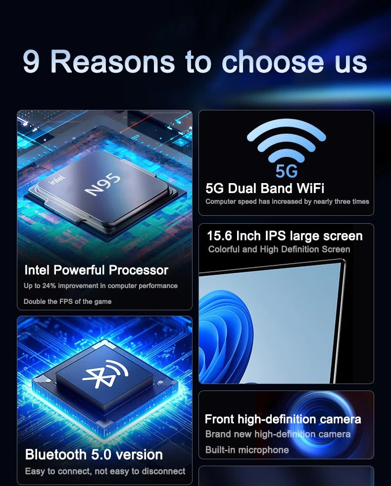 Ordinateur portable Ultra mince 15.6 "N95 32GB RAM 2048GB SSD ordinateur portable Gamer 7500mAh batterie bureau étude ordinateur PC Windows 11 Pro - FATAONOrdinateur portable Ultra mince 15.6 "N95 32GB RAM 2048GB SSD ordinateur portable Gamer 7500mAh batterie bureau étude ordinateur PC Windows 11 ProProductivité & OrganisationFATAON