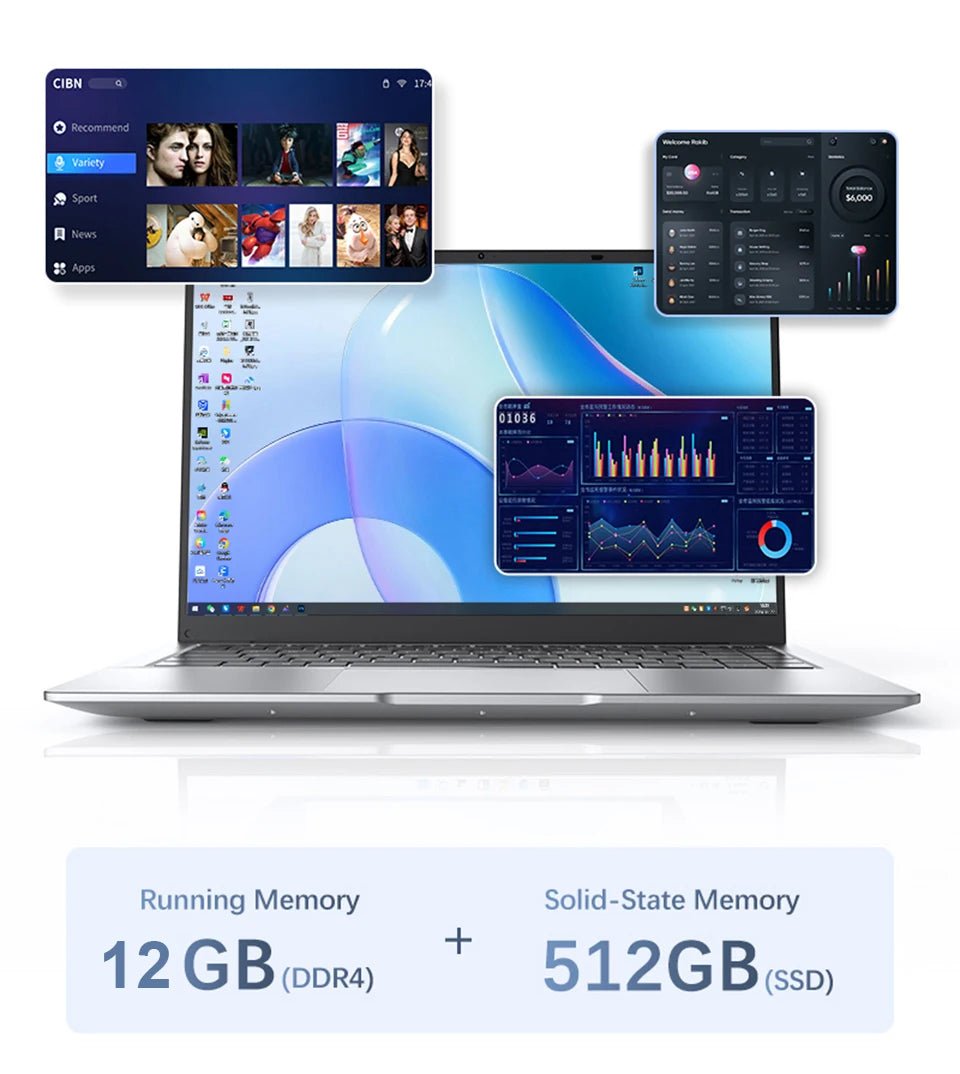 Ordinateur portable Xiaman ultra fin Windows 11, 14,1 pouces, 12 Go de RAM, 1 To SSD, Intel Atom A3950, 1920*1080, ordinateur de bureau et d'étude - FATAONOrdinateur portable Xiaman ultra fin Windows 11, 14,1 pouces, 12 Go de RAM, 1 To SSD, Intel Atom A3950, 1920*1080, ordinateur de bureau et d'étudeProductivité & OrganisationFATAON