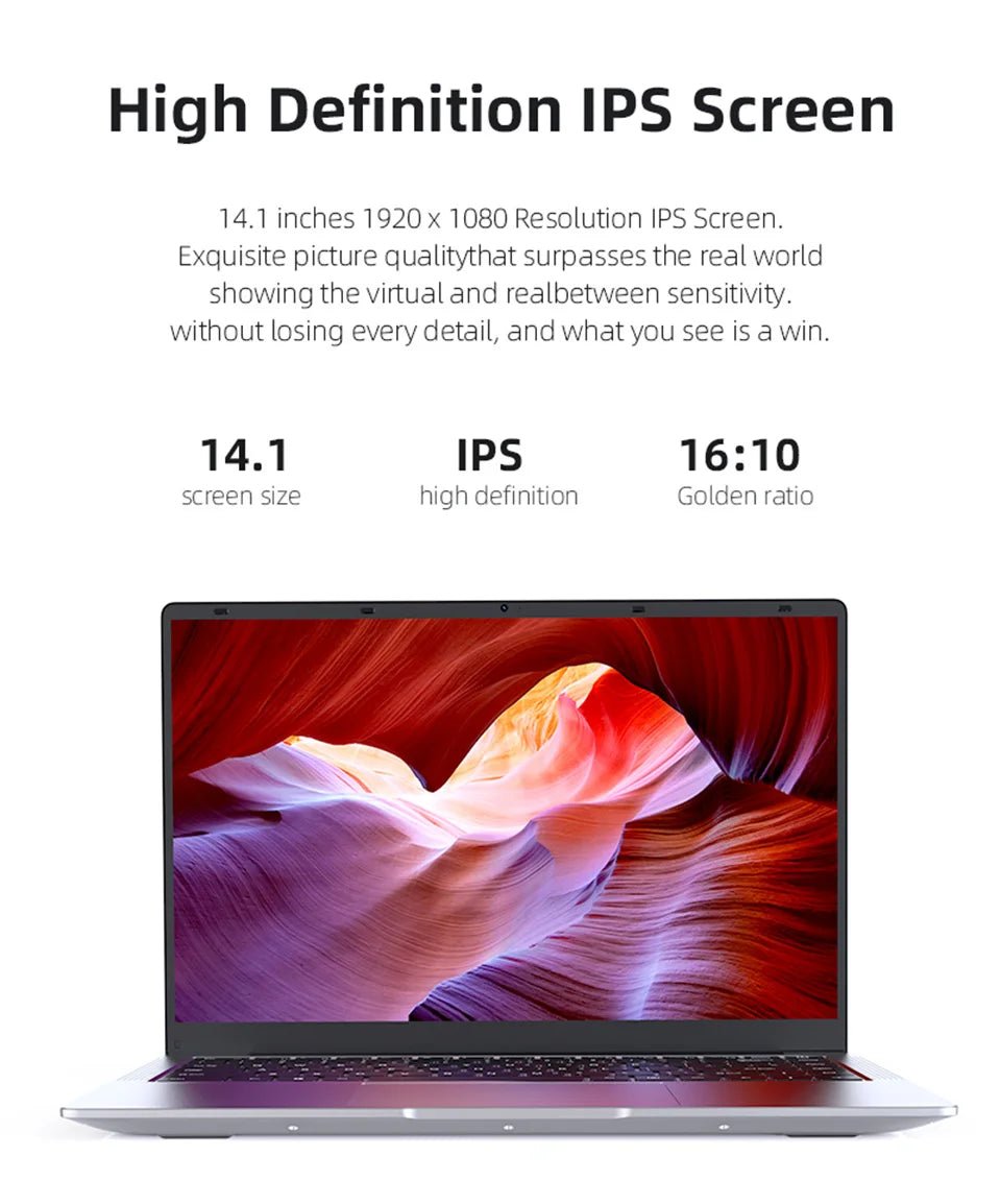 Ordinateur portable Xiaman ultra fin Windows 11, 14,1 pouces, 12 Go de RAM, 1 To SSD, Intel Atom A3950, 1920*1080, ordinateur de bureau et d'étude - FATAONOrdinateur portable Xiaman ultra fin Windows 11, 14,1 pouces, 12 Go de RAM, 1 To SSD, Intel Atom A3950, 1920*1080, ordinateur de bureau et d'étudeProductivité & OrganisationFATAON