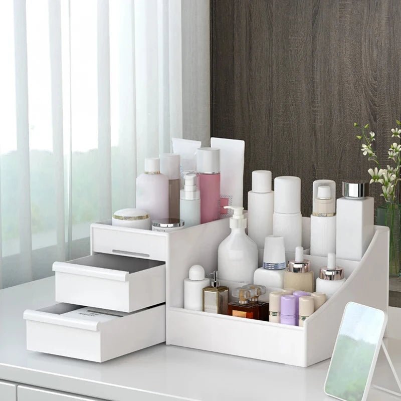 Organisateur cosmétique de bureau polyvalent avec conception de tiroir, idéal pour le rangement du dortoir et la collecte de maquillage - FATAONOrganisateur cosmétique de bureau polyvalent avec conception de tiroir, idéal pour le rangement du dortoir et la collecte de maquillageSolutions MaisonFATAON