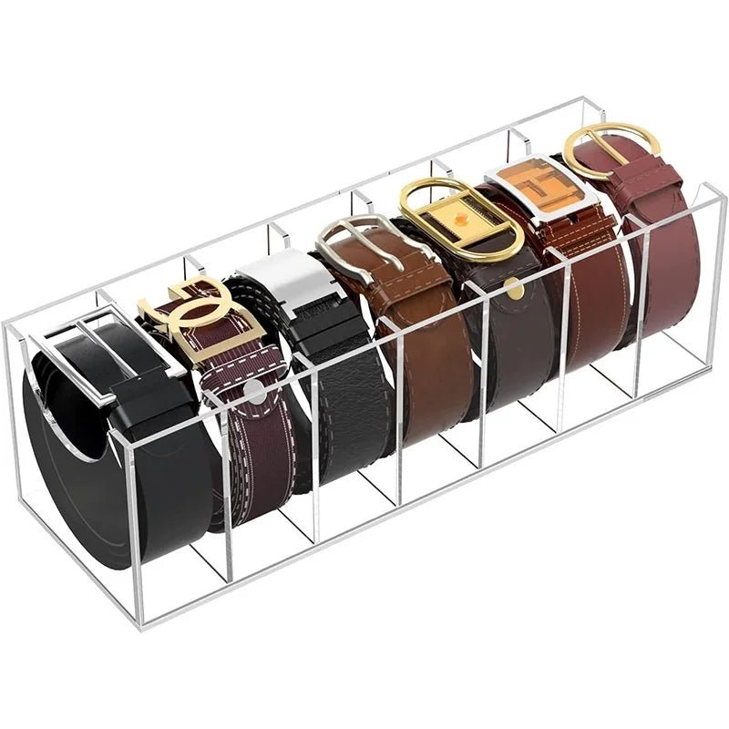 Organisateur de ceinture à grille 3/5/7, support de rangement de ceinture en acrylique pour placard, vitrine pour cravate, nœud papillon, support de rangement de ceinture et boîte d'affichage - FATAONOrganisateur de ceinture à grille 3/5/7, support de rangement de ceinture en acrylique pour placard, vitrine pour cravate, nœud papillon, support de rangement de ceinture et boîte d'affichageSolutions MaisonFATAON
