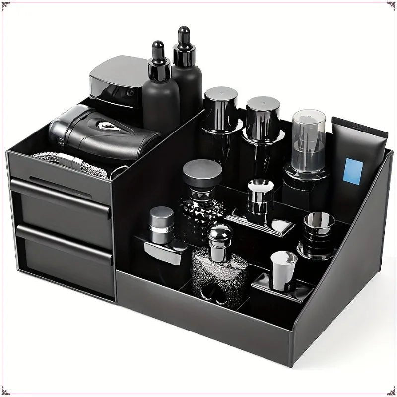 Organisateur de parfum et de colonnes pour hommes avec tiroirs – Boîte de rangement de cosmétiques de comptoir adaptée aux soins de la peau et aux articles de toilette - FATAONOrganisateur de parfum et de colonnes pour hommes avec tiroirs – Boîte de rangement de cosmétiques de comptoir adaptée aux soins de la peau et aux articles de toiletteSolutions MaisonFATAON