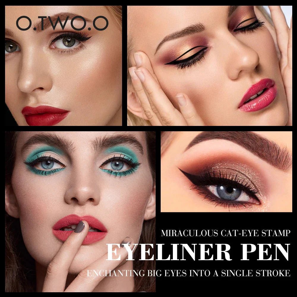 O.TWO.O Eyeliner Stamp Black Liquid Eyeliner Pen Waterproof Fast Dry Double - Ended Eye Liner Pencil Make - Up for Women Cosmetics - Fix & GoO.TWO.O Eyeliner Stamp Black Liquid Eyeliner Pen Waterproof Fast Dry Double - Ended Eye Liner Pencil Make - Up for Women CosmeticsFix & Go