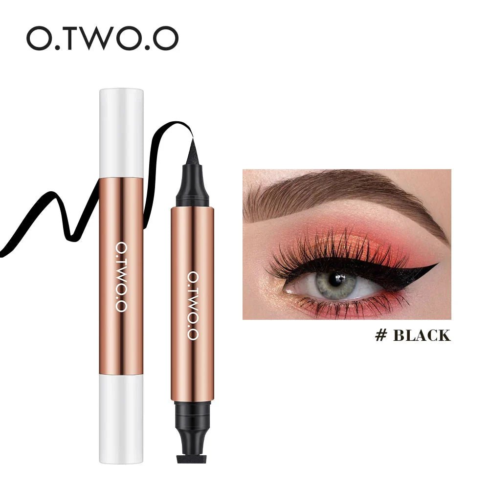 O.TWO.O Eyeliner Stamp Black Liquid Eyeliner Pen Waterproof Fast Dry Double - Ended Eye Liner Pencil Make - Up for Women Cosmetics - Fix & GoO.TWO.O Eyeliner Stamp Black Liquid Eyeliner Pen Waterproof Fast Dry Double - Ended Eye Liner Pencil Make - Up for Women CosmeticsFix & Go
