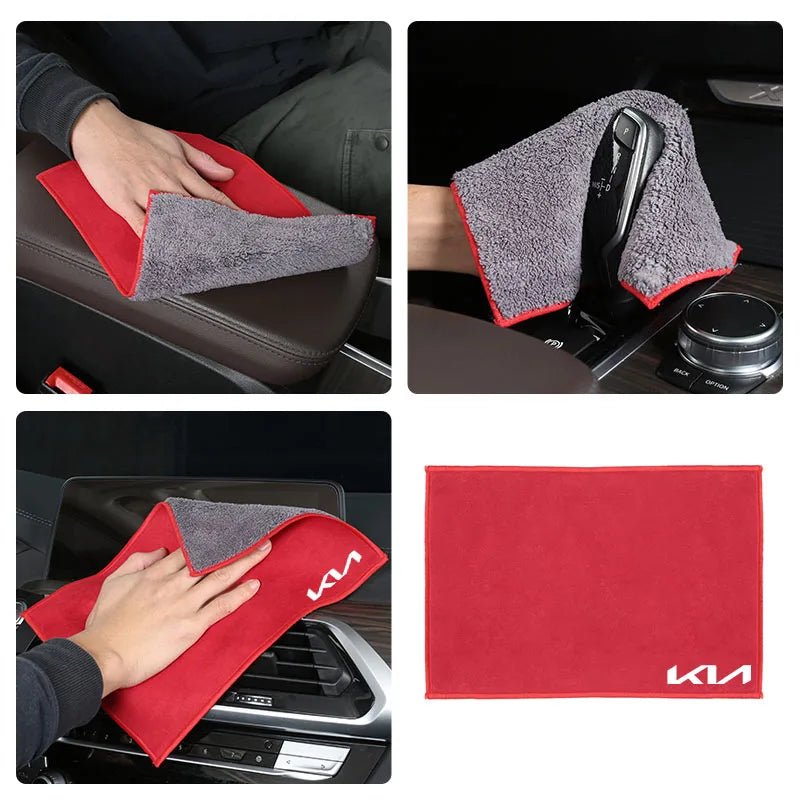Outils de nettoyage intérieur de voiture, serviettes de lavage en microfibre, brosse de nettoyage pour KIA EV6 Stinger RIO Sorento Picanto Ceed Borrego Syros K4 - FATAONOutils de nettoyage intérieur de voiture, serviettes de lavage en microfibre, brosse de nettoyage pour KIA EV6 Stinger RIO Sorento Picanto Ceed Borrego Syros K4Accessoire AutoFATAON