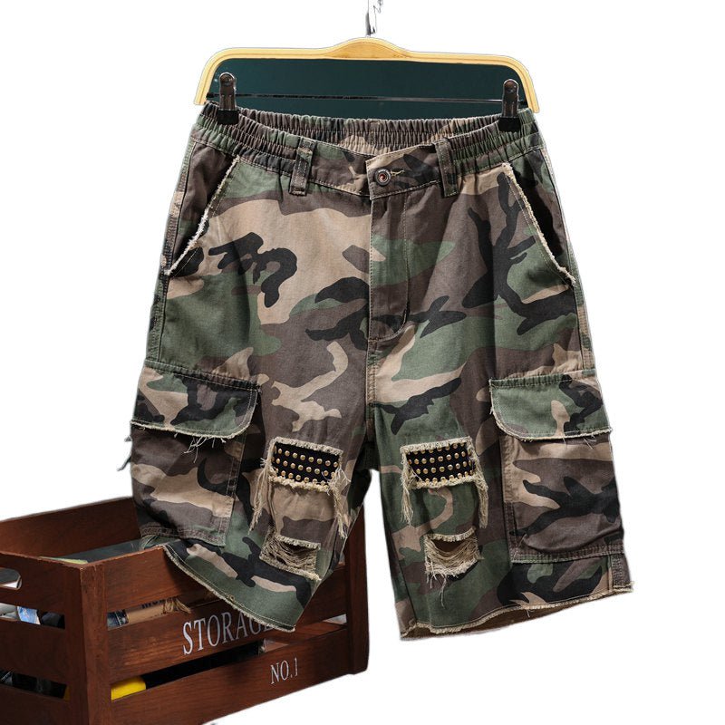 Overalls Camouflage Shorts Men's Summer Loose Casual Pants Foreign Trade Cross-border Patch Personalized Trendy Pants Men's Wear - FATAONOveralls Camouflage Shorts Men's Summer Loose Casual Pants Foreign Trade Cross-border Patch Personalized Trendy Pants Men's WearMode HommeFATAON