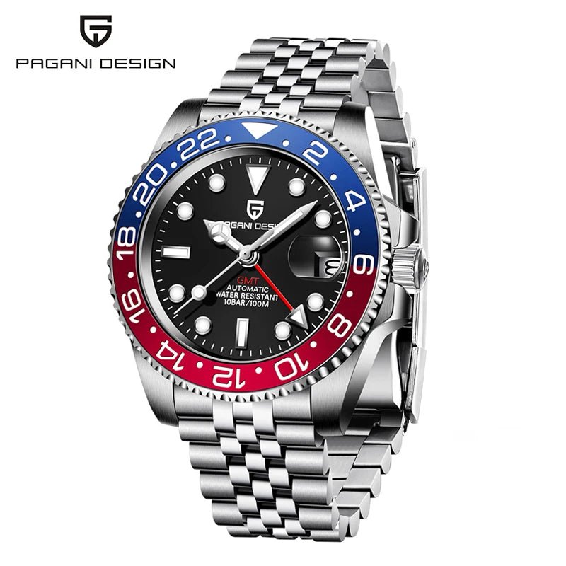 PAGANI DESIGN 40mm automatique GMT montre-bracelet en acier inoxydable étanche hommes montre haut de gamme mécanique sport montres hommes PD-1662 - FATAONPAGANI DESIGN 40mm automatique GMT montre-bracelet en acier inoxydable étanche hommes montre haut de gamme mécanique sport montres hommes PD-1662Mode HommeFATAON
