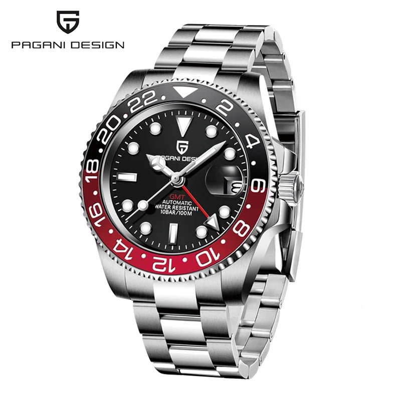 PAGANI DESIGN 40mm automatique GMT montre-bracelet en acier inoxydable étanche hommes montre haut de gamme mécanique sport montres hommes PD-1662 - FATAONPAGANI DESIGN 40mm automatique GMT montre-bracelet en acier inoxydable étanche hommes montre haut de gamme mécanique sport montres hommes PD-1662Mode HommeFATAON