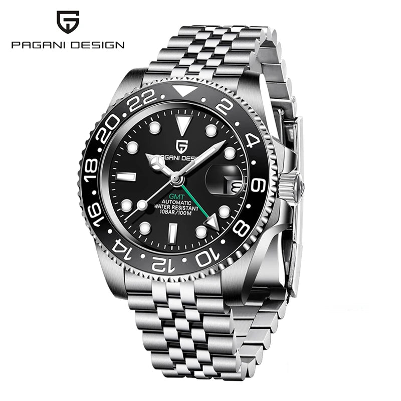 PAGANI DESIGN 40mm automatique GMT montre-bracelet en acier inoxydable étanche hommes montre haut de gamme mécanique sport montres hommes PD-1662 - FATAONPAGANI DESIGN 40mm automatique GMT montre-bracelet en acier inoxydable étanche hommes montre haut de gamme mécanique sport montres hommes PD-1662Mode HommeFATAON