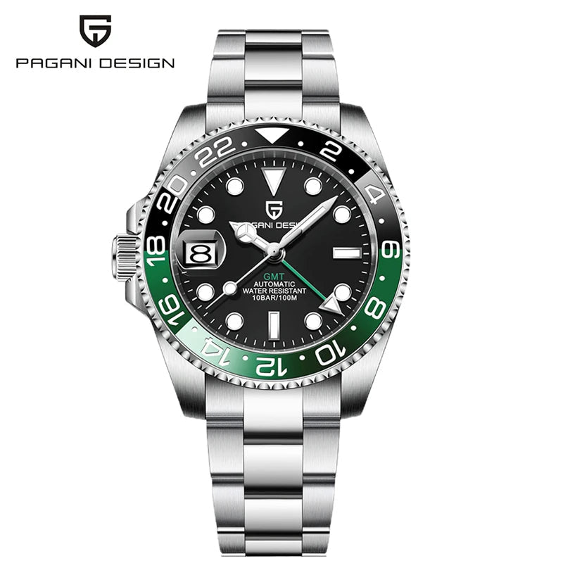 PAGANI DESIGN 40mm automatique GMT montre-bracelet en acier inoxydable étanche hommes montre haut de gamme mécanique sport montres hommes PD-1662 - FATAONPAGANI DESIGN 40mm automatique GMT montre-bracelet en acier inoxydable étanche hommes montre haut de gamme mécanique sport montres hommes PD-1662Mode HommeFATAON
