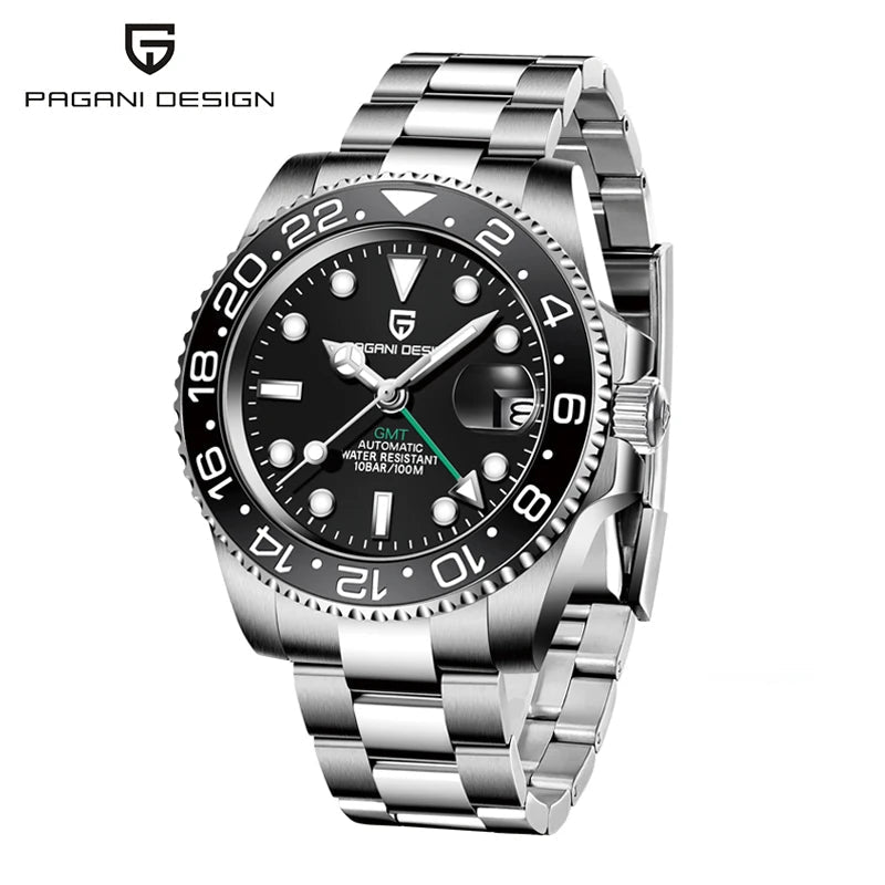 PAGANI DESIGN 40mm automatique GMT montre-bracelet en acier inoxydable étanche hommes montre haut de gamme mécanique sport montres hommes PD-1662 - FATAONPAGANI DESIGN 40mm automatique GMT montre-bracelet en acier inoxydable étanche hommes montre haut de gamme mécanique sport montres hommes PD-1662Mode HommeFATAON