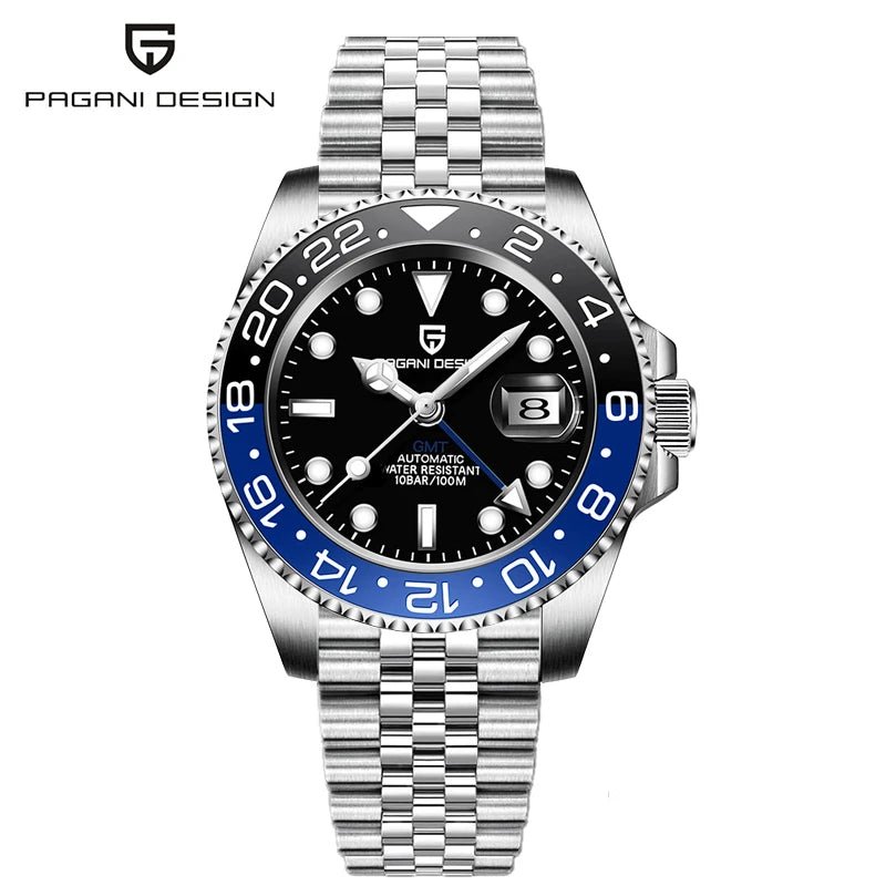PAGANI DESIGN 40mm automatique GMT montre-bracelet en acier inoxydable étanche hommes montre haut de gamme mécanique sport montres hommes PD-1662 - FATAONPAGANI DESIGN 40mm automatique GMT montre-bracelet en acier inoxydable étanche hommes montre haut de gamme mécanique sport montres hommes PD-1662Mode HommeFATAON