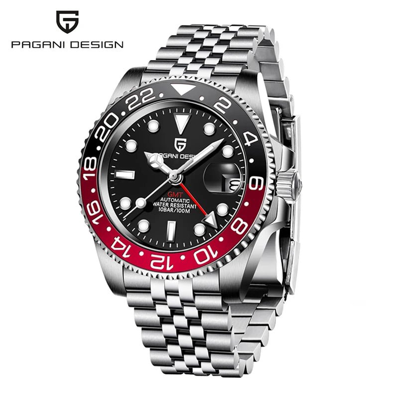 PAGANI DESIGN 40mm automatique GMT montre-bracelet en acier inoxydable étanche hommes montre haut de gamme mécanique sport montres hommes PD-1662 - FATAONPAGANI DESIGN 40mm automatique GMT montre-bracelet en acier inoxydable étanche hommes montre haut de gamme mécanique sport montres hommes PD-1662Mode HommeFATAON