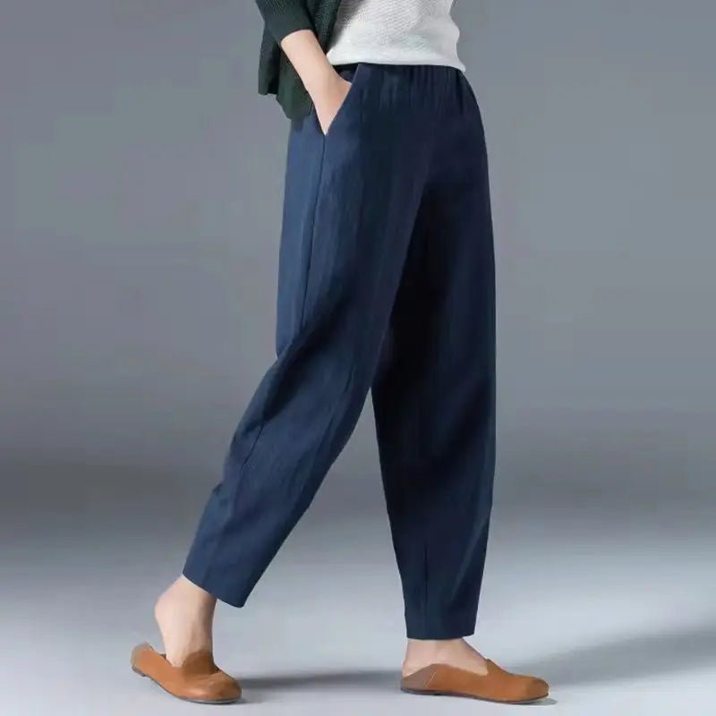 Pantalon à jambes larges en coton pour femme, ample, surdimensionné, couleur unie, sarouel, décontracté, taille élastique, longueur cheville, vêtements pour femmes, été - FATAONPantalon à jambes larges en coton pour femme, ample, surdimensionné, couleur unie, sarouel, décontracté, taille élastique, longueur cheville, vêtements pour femmes, étéMode FemmeFATAON