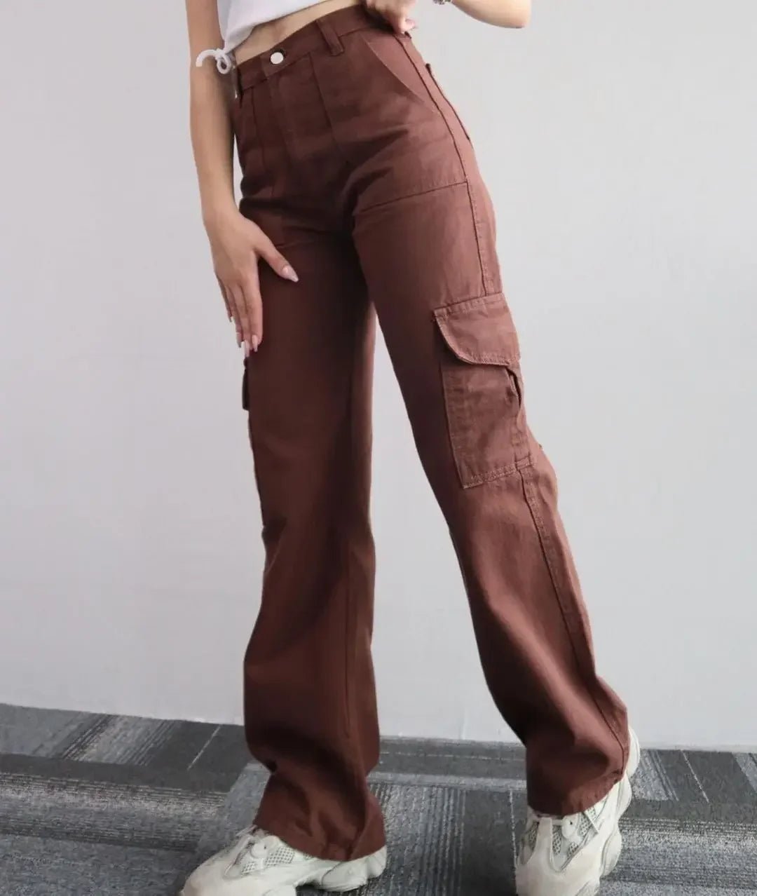 Pantalon à jambes larges pour femmes, fermeture éclair, coupe cintrée, plat, haut, poches, taille moyenne, longueur cheville, couleur unie, automne 2026 - FATAONPantalon à jambes larges pour femmes, fermeture éclair, coupe cintrée, plat, haut, poches, taille moyenne, longueur cheville, couleur unie, automne 2026Mode FemmeFATAON