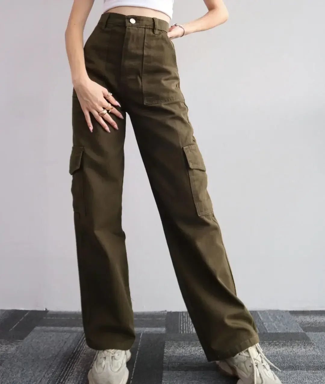 Pantalon à jambes larges pour femmes, fermeture éclair, coupe cintrée, plat, haut, poches, taille moyenne, longueur cheville, couleur unie, automne 2026 - FATAONPantalon à jambes larges pour femmes, fermeture éclair, coupe cintrée, plat, haut, poches, taille moyenne, longueur cheville, couleur unie, automne 2026Mode FemmeFATAON