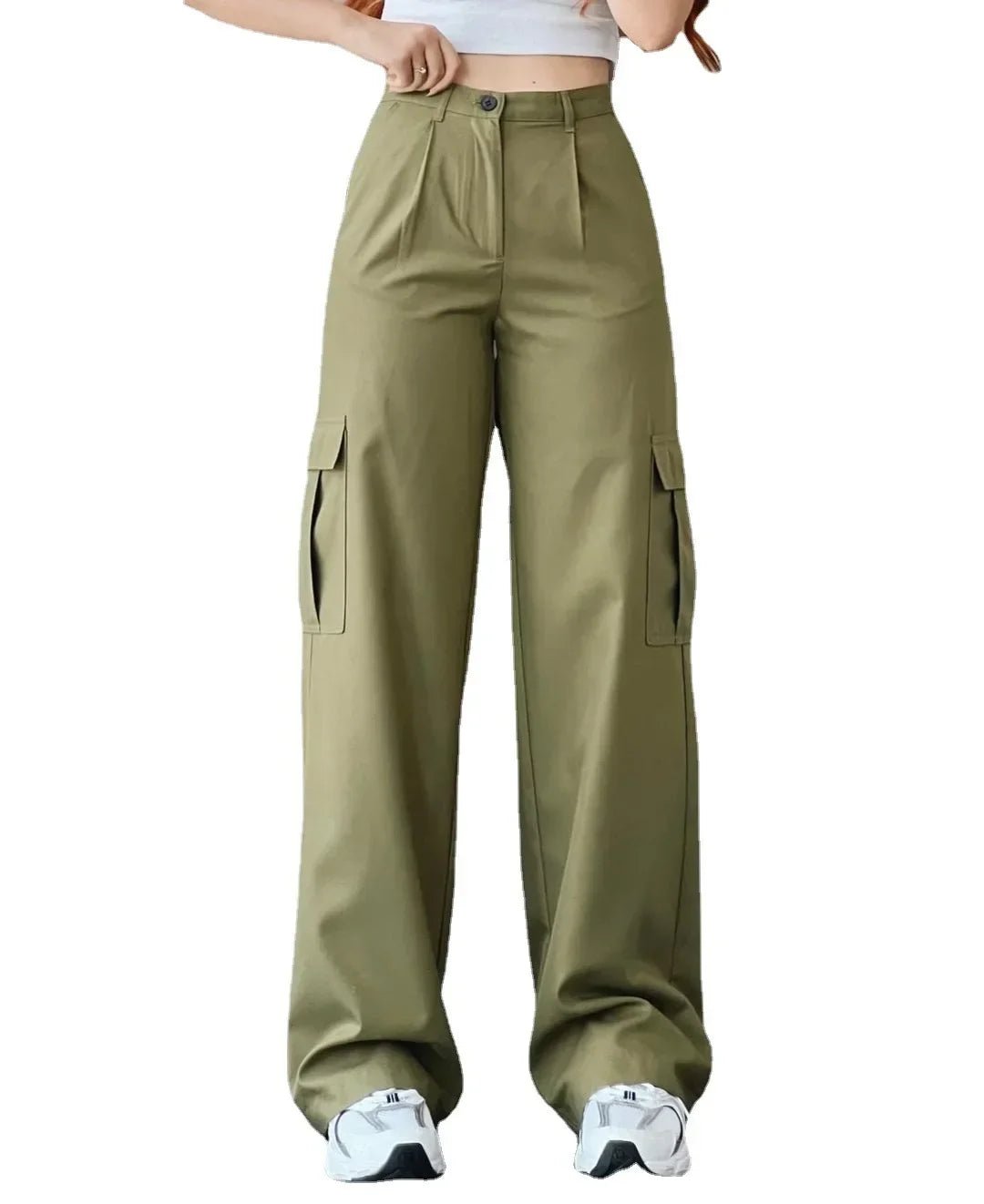 Pantalon à jambes larges pour femmes, fermeture éclair, coupe cintrée, plat, haut, poches, taille moyenne, longueur cheville, couleur unie, automne 2026 - FATAONPantalon à jambes larges pour femmes, fermeture éclair, coupe cintrée, plat, haut, poches, taille moyenne, longueur cheville, couleur unie, automne 2026Mode FemmeFATAON