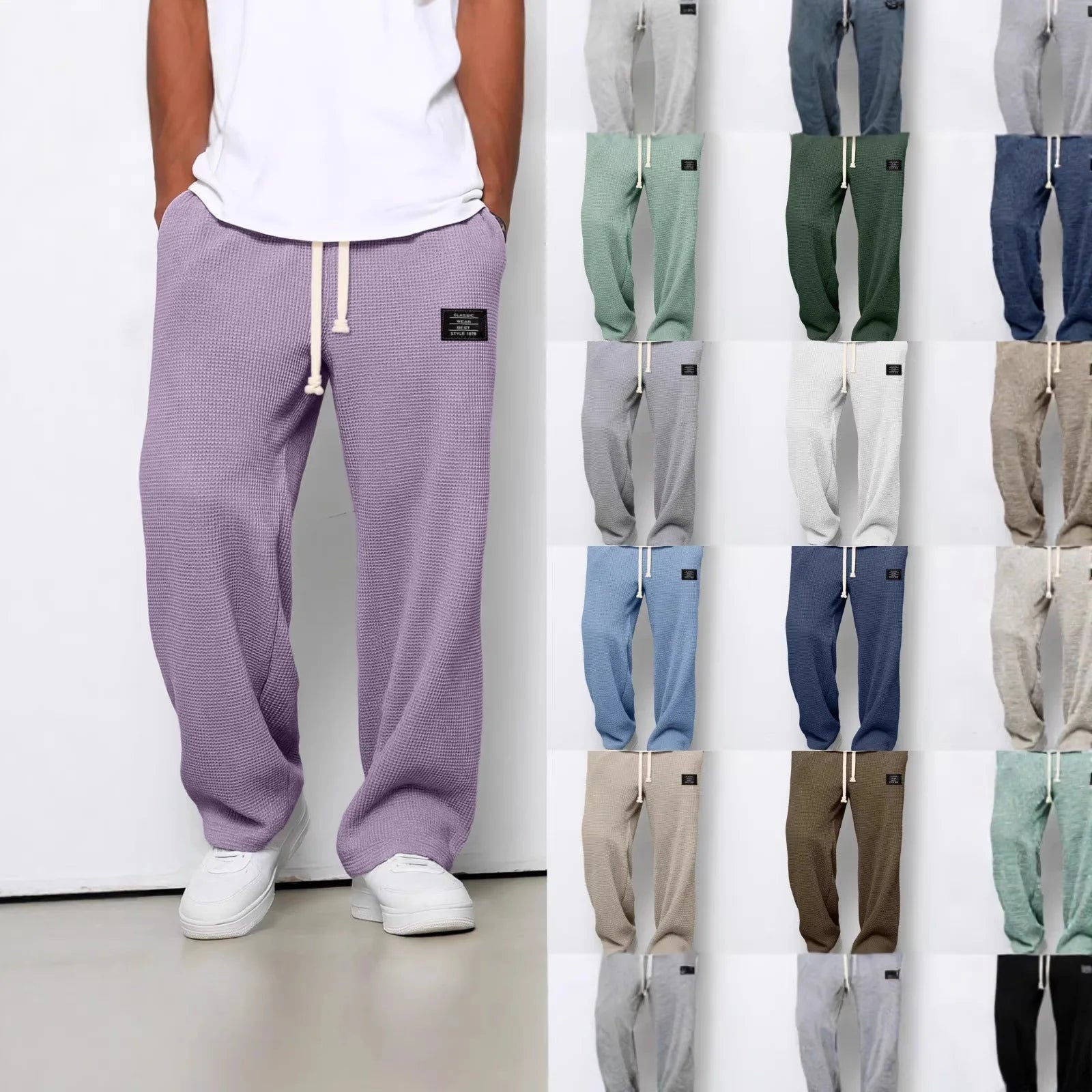 Pantalon de jogging décontracté pour homme 2026, coupe droite, taille élastique, jambe large, vêtements de sport pour homme, collection Printemps/Automne - FATAONPantalon de jogging décontracté pour homme 2026, coupe droite, taille élastique, jambe large, vêtements de sport pour homme, collection Printemps/AutomneMode HommeFATAON