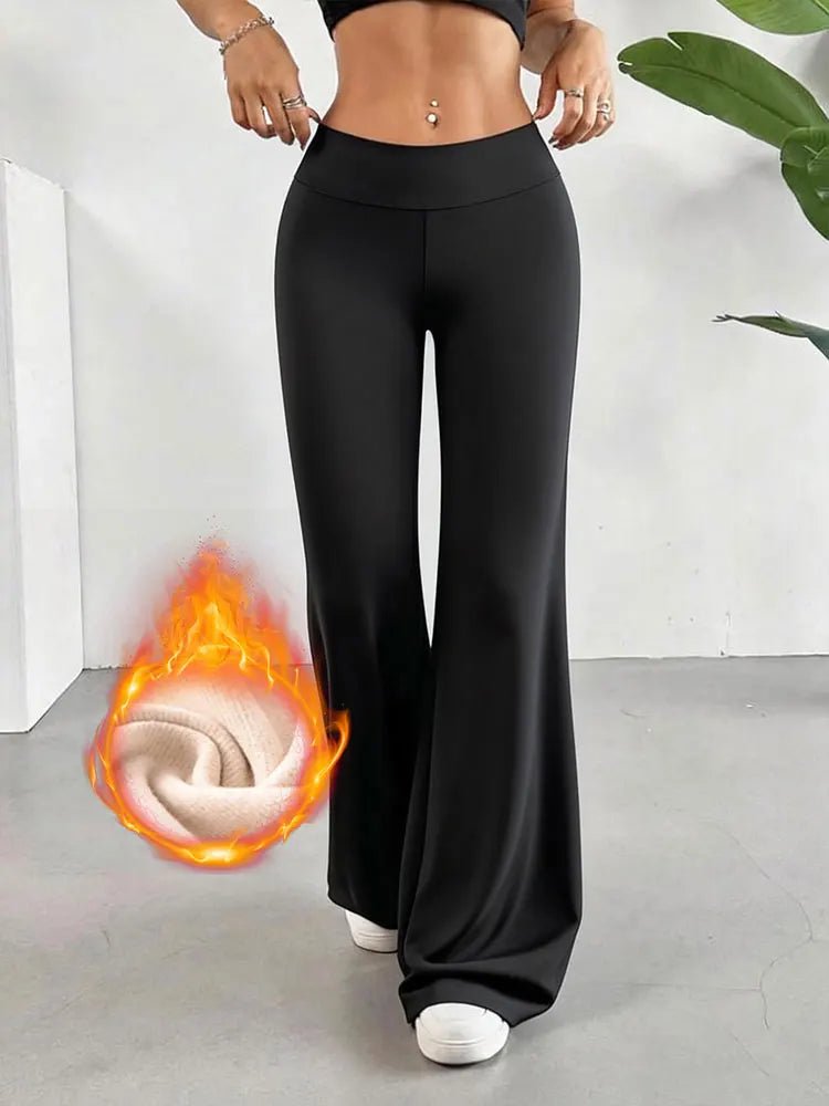Pantalon large doublé polaire chaud, taille haute, coupe droite, pour femme, vêtement doux et décontracté, idéal pour l'extérieur en hiver - FATAONPantalon large doublé polaire chaud, taille haute, coupe droite, pour femme, vêtement doux et décontracté, idéal pour l'extérieur en hiverMode FemmeFATAON