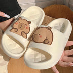 Pantoufles à semelle épaisse pour femmes, Design Capybara mignon, diapositives pour salle de bain, plage, sandales d'intérieur, chaussures d'été pour Couple - FATAONPantoufles à semelle épaisse pour femmes, Design Capybara mignon, diapositives pour salle de bain, plage, sandales d'intérieur, chaussures d'été pour CoupleMode FemmeFATAON