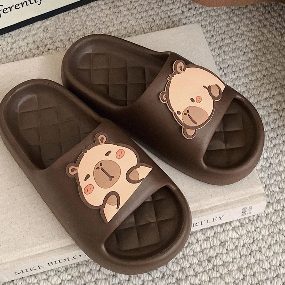 Pantoufles à semelle épaisse pour femmes, Design Capybara mignon, diapositives pour salle de bain, plage, sandales d'intérieur, chaussures d'été pour Couple - FATAONPantoufles à semelle épaisse pour femmes, Design Capybara mignon, diapositives pour salle de bain, plage, sandales d'intérieur, chaussures d'été pour CoupleMode FemmeFATAON