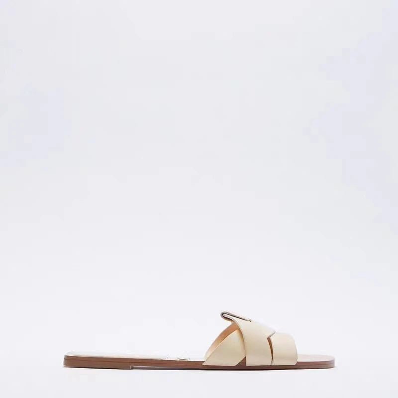 Pantoufles d'Été à la Mode pour Femme, Chaussures d'Extérieur Décontractées, Respirantes, Plates en Forme de T, Souples et Confortables, Sandales à Talons Ouverts - FATAONPantoufles d'Été à la Mode pour Femme, Chaussures d'Extérieur Décontractées, Respirantes, Plates en Forme de T, Souples et Confortables, Sandales à Talons OuvertsMode FemmeFATAON