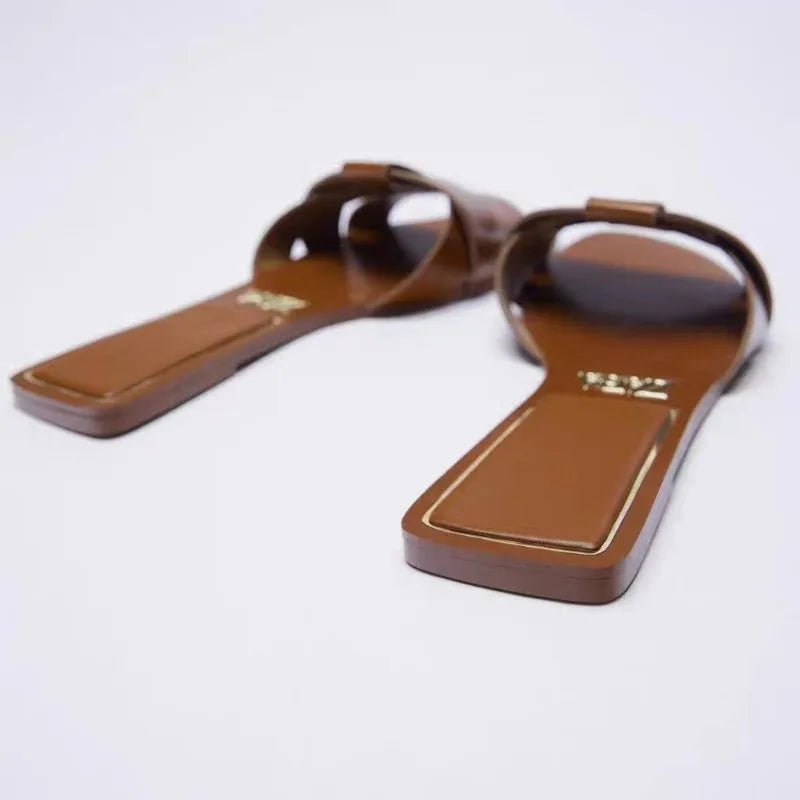 Pantoufles d'Été à la Mode pour Femme, Chaussures d'Extérieur Décontractées, Respirantes, Plates en Forme de T, Souples et Confortables, Sandales à Talons Ouverts - FATAONPantoufles d'Été à la Mode pour Femme, Chaussures d'Extérieur Décontractées, Respirantes, Plates en Forme de T, Souples et Confortables, Sandales à Talons OuvertsMode FemmeFATAON