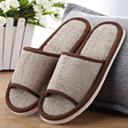 Pantoufles en lin pour femmes et hommes, pantoufles de sol d'intérieur, pour la maison quotidienne, simples, unies, muettes, antidérapantes, confortables - FATAONPantoufles en lin pour femmes et hommes, pantoufles de sol d'intérieur, pour la maison quotidienne, simples, unies, muettes, antidérapantes, confortablesMode FemmeFATAON