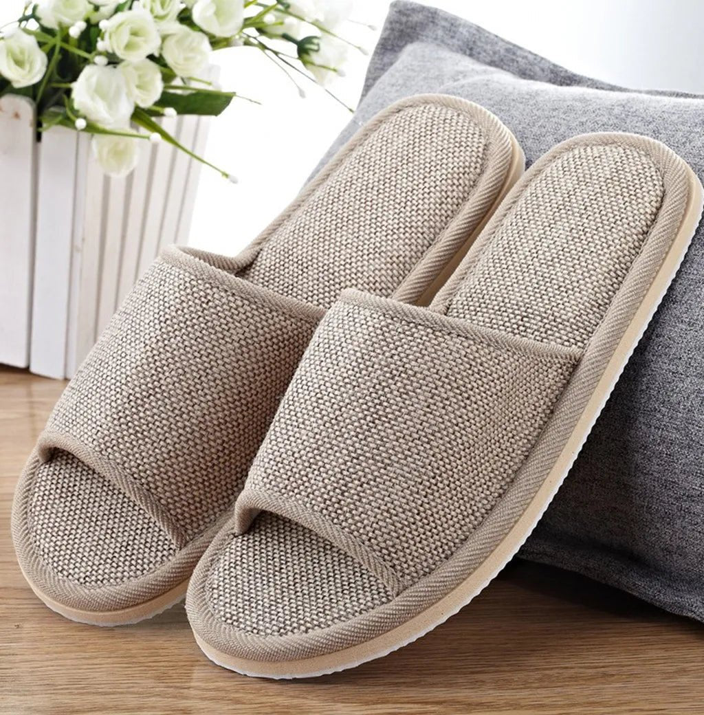 Pantoufles en lin pour femmes et hommes, pantoufles de sol d'intérieur, pour la maison quotidienne, simples, unies, muettes, antidérapantes, confortables - FATAONPantoufles en lin pour femmes et hommes, pantoufles de sol d'intérieur, pour la maison quotidienne, simples, unies, muettes, antidérapantes, confortablesMode FemmeFATAON