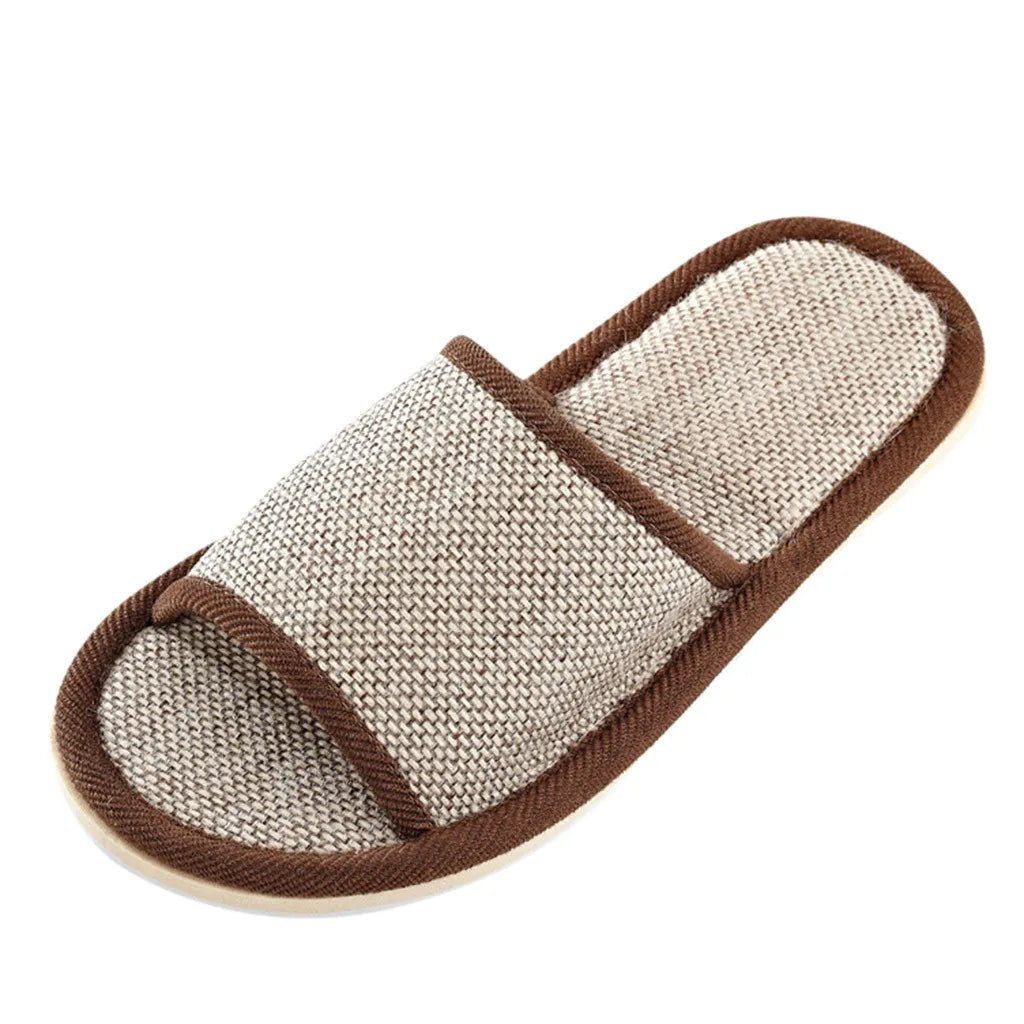 Pantoufles en lin pour femmes et hommes, pantoufles de sol d'intérieur, pour la maison quotidienne, simples, unies, muettes, antidérapantes, confortables - FATAONPantoufles en lin pour femmes et hommes, pantoufles de sol d'intérieur, pour la maison quotidienne, simples, unies, muettes, antidérapantes, confortablesMode FemmeFATAON
