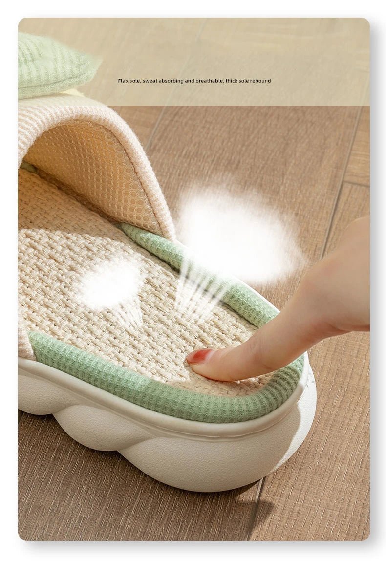Pantoufles en lin pour femmes, pantoufles d'intérieur confortables, antidérapantes, chaussures de maison en coton, mignonnes pantoufles plates à nœud papillon, diapositives pour couples - FATAONPantoufles en lin pour femmes, pantoufles d'intérieur confortables, antidérapantes, chaussures de maison en coton, mignonnes pantoufles plates à nœud papillon, diapositives pour couplesMode FemmeFATAON