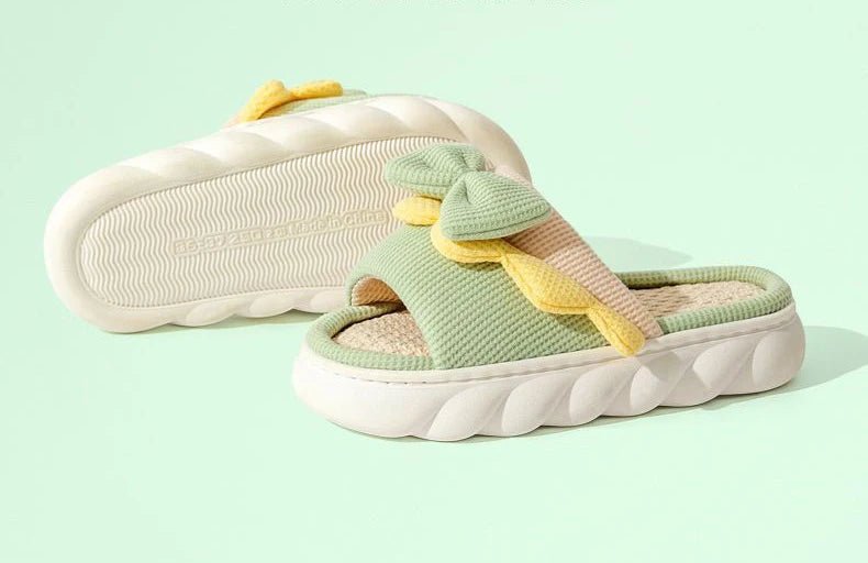 Pantoufles en lin pour femmes, pantoufles d'intérieur confortables, antidérapantes, chaussures de maison en coton, mignonnes pantoufles plates à nœud papillon, diapositives pour couples - FATAONPantoufles en lin pour femmes, pantoufles d'intérieur confortables, antidérapantes, chaussures de maison en coton, mignonnes pantoufles plates à nœud papillon, diapositives pour couplesMode FemmeFATAON