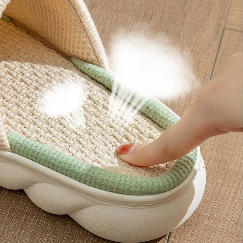 Pantoufles en lin pour femmes, pantoufles d'intérieur confortables, antidérapantes, chaussures de maison en coton, mignonnes pantoufles plates à nœud papillon, diapositives pour couples - FATAONPantoufles en lin pour femmes, pantoufles d'intérieur confortables, antidérapantes, chaussures de maison en coton, mignonnes pantoufles plates à nœud papillon, diapositives pour couplesMode FemmeFATAON