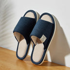 Pantoufles en lin pour hommes, chaussures de maison respirantes à bout ouvert et antidérapantes, diapositives légères et silencieuses pour toutes les saisons, pantoufles d'intérieur pour invités - FATAONPantoufles en lin pour hommes, chaussures de maison respirantes à bout ouvert et antidérapantes, diapositives légères et silencieuses pour toutes les saisons, pantoufles d'intérieur pour invitésMode FemmeFATAON