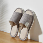 Pantoufles en lin pour hommes, chaussures de maison respirantes à bout ouvert et antidérapantes, diapositives légères et silencieuses pour toutes les saisons, pantoufles d'intérieur pour invités - FATAONPantoufles en lin pour hommes, chaussures de maison respirantes à bout ouvert et antidérapantes, diapositives légères et silencieuses pour toutes les saisons, pantoufles d'intérieur pour invitésMode FemmeFATAON